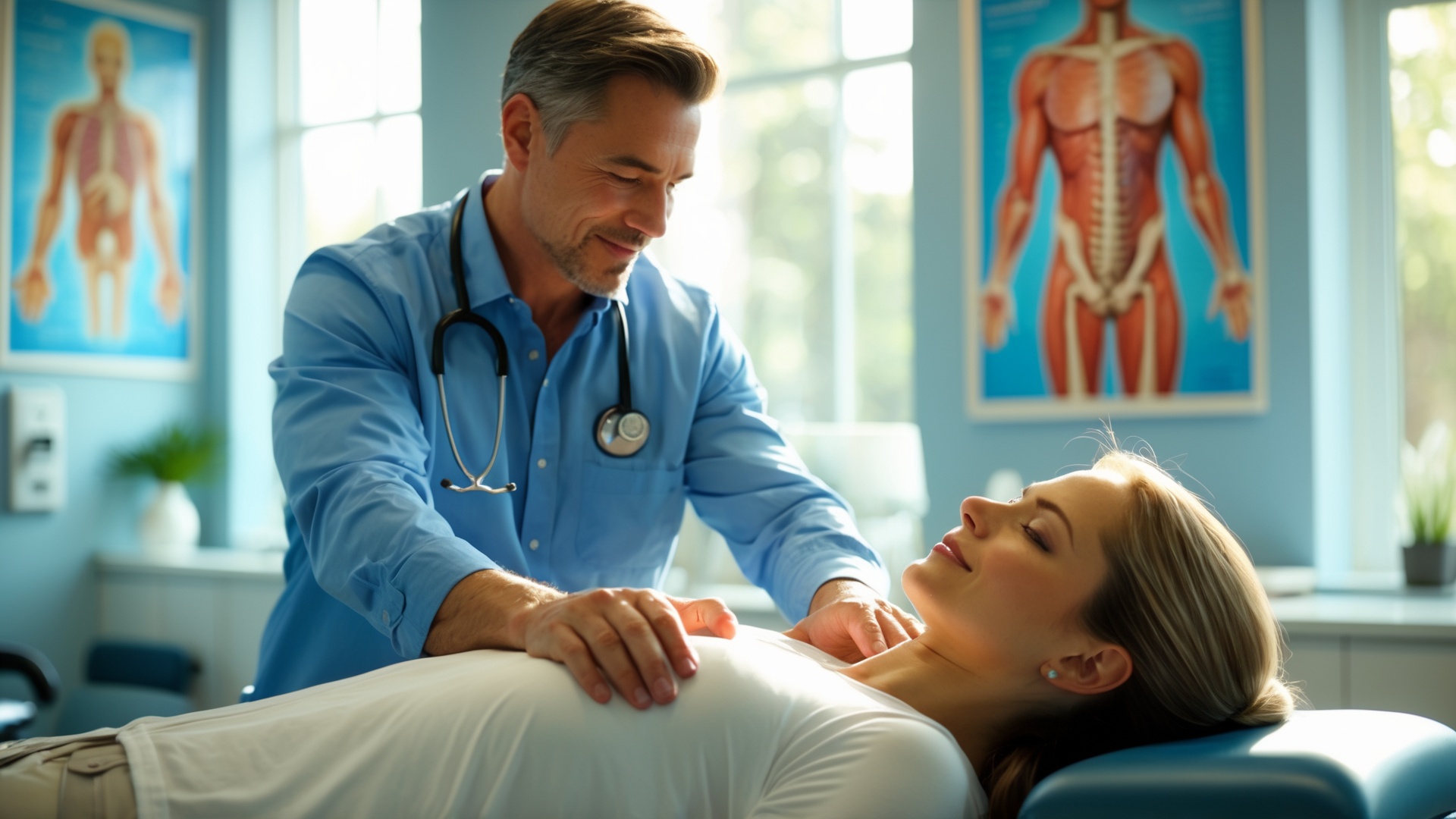 Relaxed patient in chiropractic office