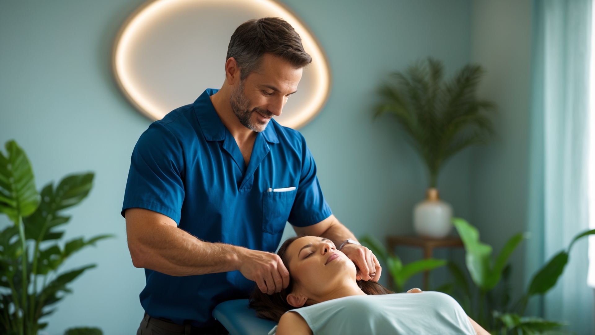 Serene chiropractic clinic setting