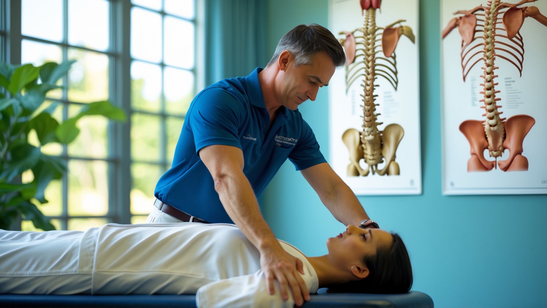 Serene chiropractic clinic environment